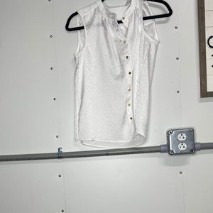 Calvin Klein White leopard sleeveless blouse